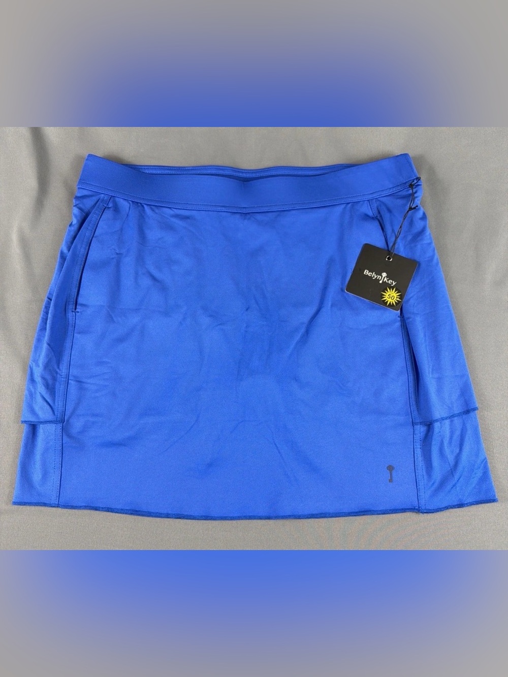 Belyn Key Womens Golf Skort Tiered Large Cobalt Blue Polyester NWT MSRP $110